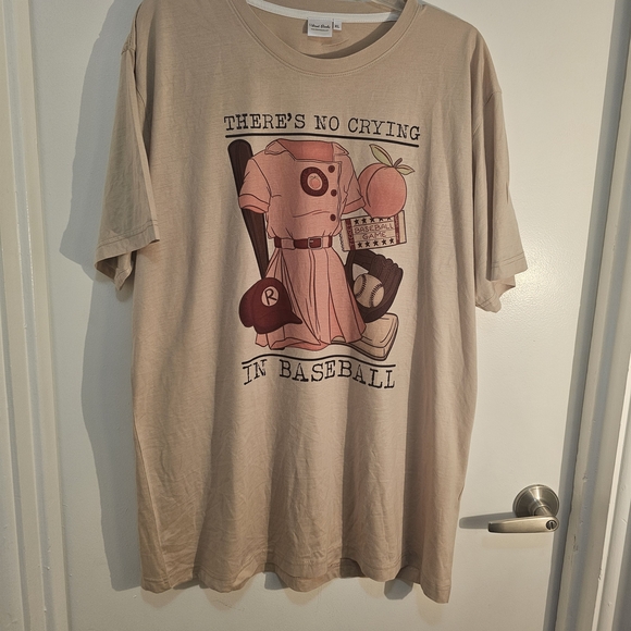 Women's Tan Baseball Graphic Tee - Picture 1 of 4